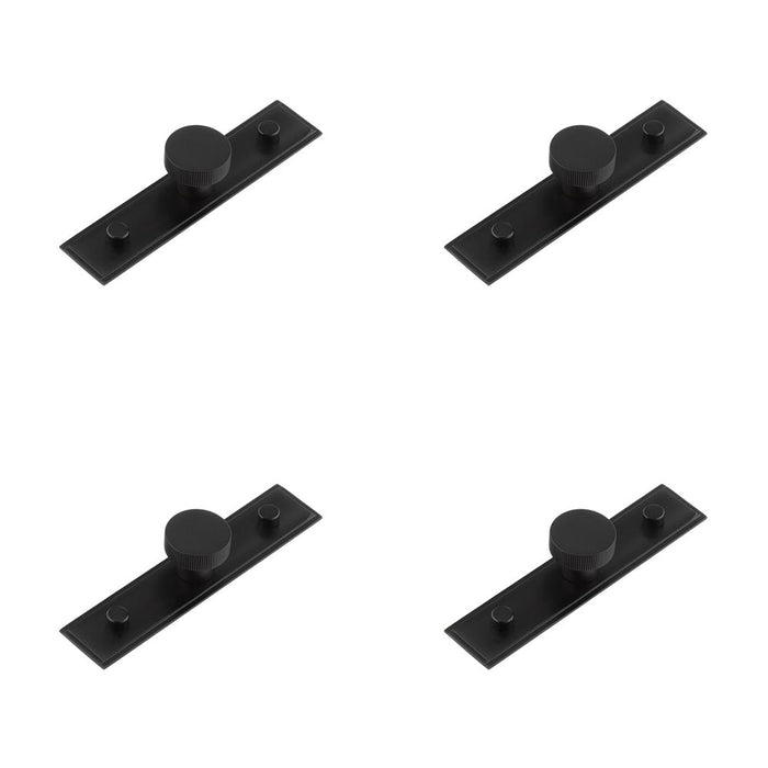 PACK Stylish 30mm Black Cupboard Knob with Stepped Backplate Kitchen Cabinet Knob