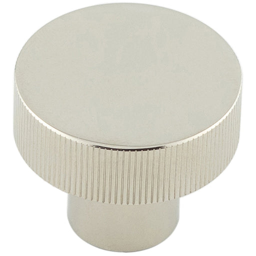 Stylish 30mm Polished Nickel Cupboard Knob with Unique Knurling Design Kitchen Cabinet Knob