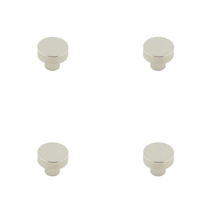 PACK Stylish 30mm Polished Nickel Cupboard Knob with Unique Knurling Design Kitchen Cabinet Knob