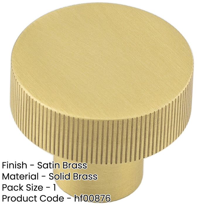 Stylish 30mm Satin Brass Cupboard Knob Modern Interiors Kitchen Cabinet Knob-1