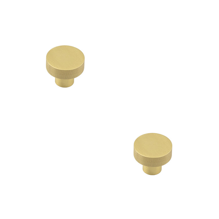 PACK Stylish 30mm Satin Brass Cupboard Knob Modern Interiors Kitchen Cabinet Knob (2)