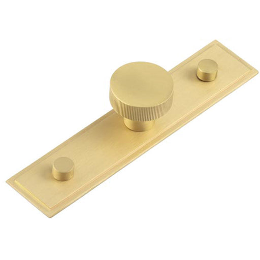 Elegant Satin Brass Cupboard Knob with Stepped Backplate 30mm Kitchen Cabinet Knob