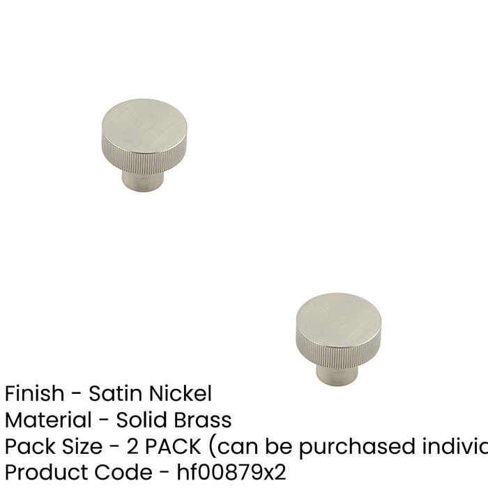 PACK Elegant 30mm Satin Nickel Cupboard Knob Stylish Interiors Kitchen Cabinet Knob (4)-1
