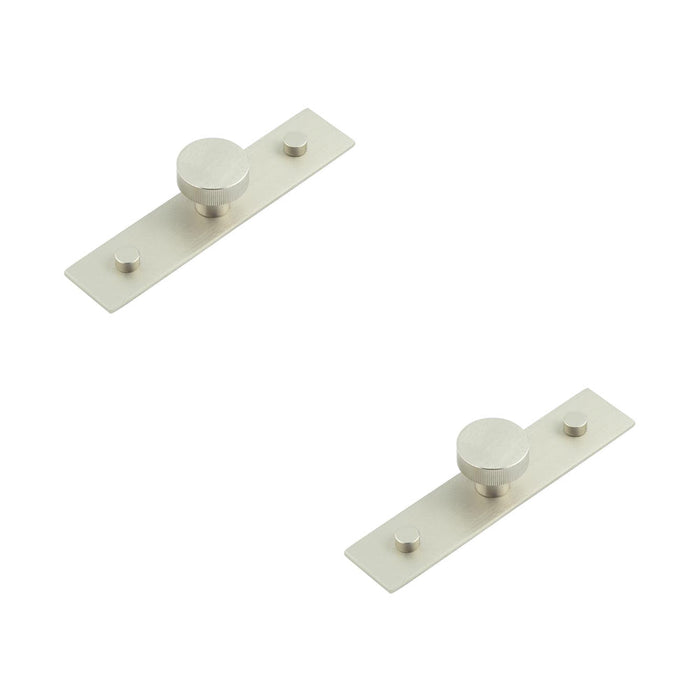 PACK 30mm Satin Nickel Cupboard Knob with Stylish Backplate Kitchen Cabinet Knob (1)