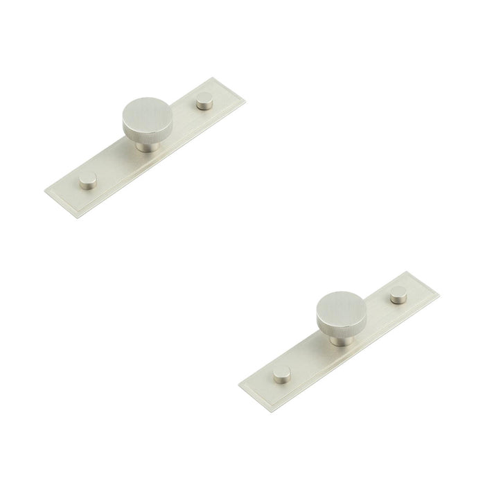 PACK Stylish 30mm Satin Nickel Cupboard Knob with Stepped Backplate Kitchen Cabinet Knob (5)