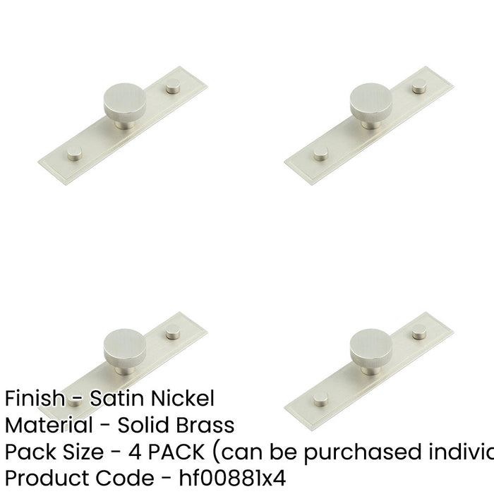 PACK Stylish 30mm Satin Nickel Cupboard Knob with Stepped Backplate Kitchen Cabinet Knob (2)-1