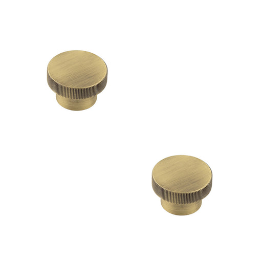 PACK 40mm Antique Brass Cupboard Knob with Elegant Knurling Design Kitchen Cabinet Knob (1)