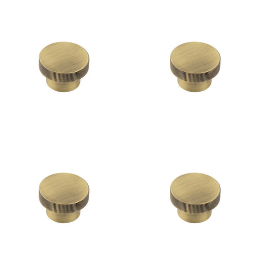 PACK 40mm Antique Brass Cupboard Knob with Elegant Knurling Design Kitchen Cabinet Knob