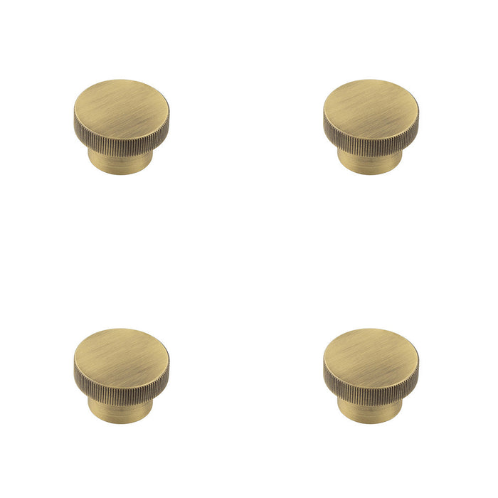 PACK 40mm Antique Brass Cupboard Knob with Elegant Knurling Design Kitchen Cabinet Knob