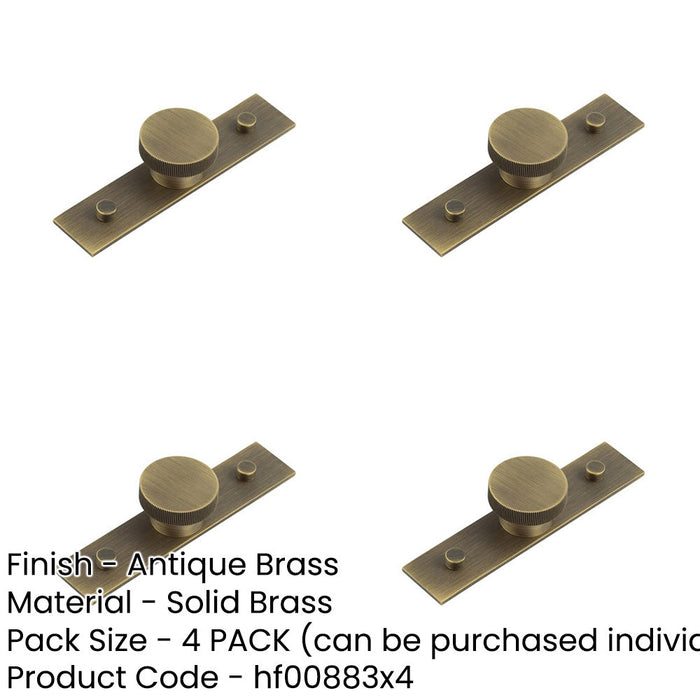 PACK Elegant 40mm Antique Brass Cupboard Knob with Backplate Options Kitchen Cabinet Knob-1