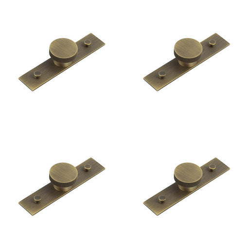 PACK Elegant 40mm Antique Brass Cupboard Knob with Backplate Options Kitchen Cabinet Knob