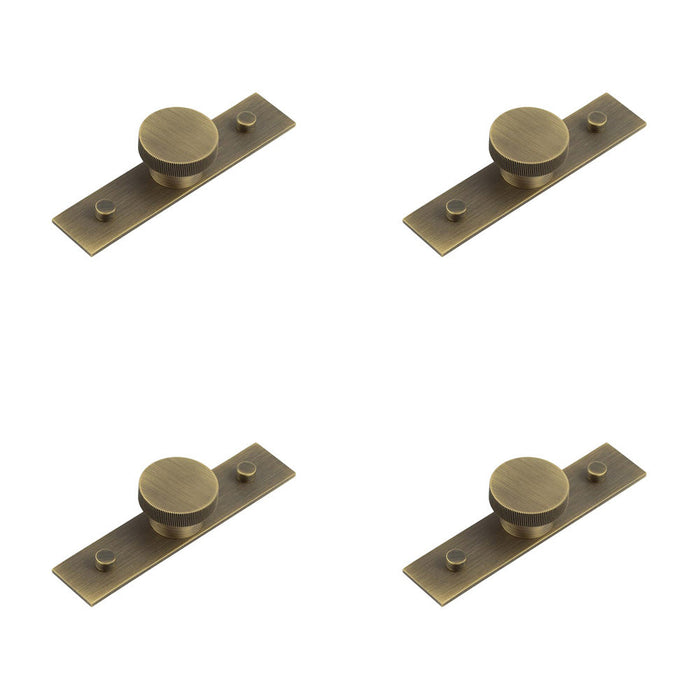 PACK Elegant 40mm Antique Brass Cupboard Knob with Backplate Options Kitchen Cabinet Knob