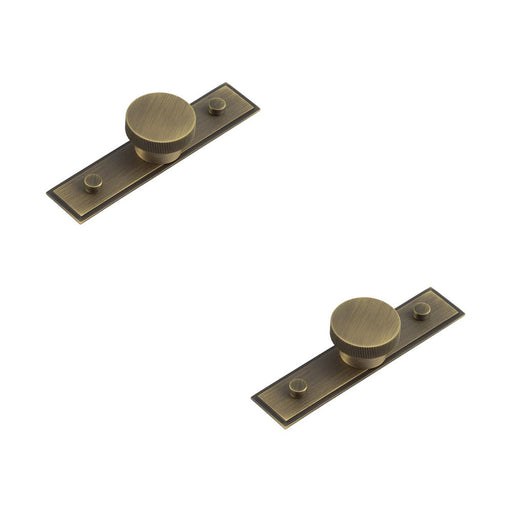 PACK Antique Brass Cupboard Knob with Stepped Backplate 40mm Size Kitchen Cabinet Knob (1)