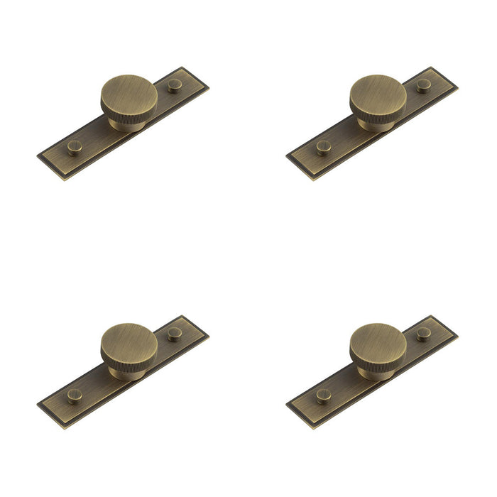 PACK Antique Brass Cupboard Knob with Stepped Backplate 40mm Size Kitchen Cabinet Knob
