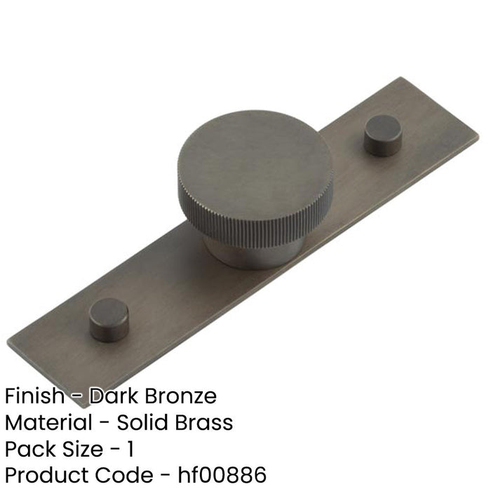Elegant 40mm Dark Bronze Cupboard Knob with Backplate Kitchen Cabinet Knob-1