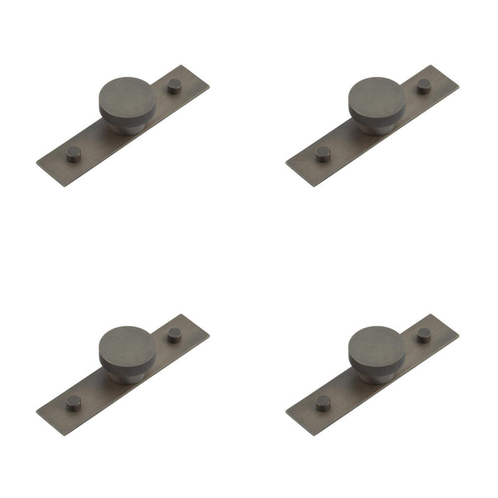 PACK Elegant 40mm Dark Bronze Cupboard Knob with Backplate Kitchen Cabinet Knob