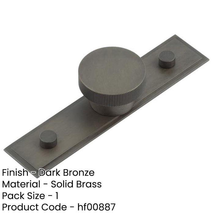 Elegant 40mm Dark Bronze Cupboard Knob with Stepped Backplate Kitchen Cabinet Knob (1)-1