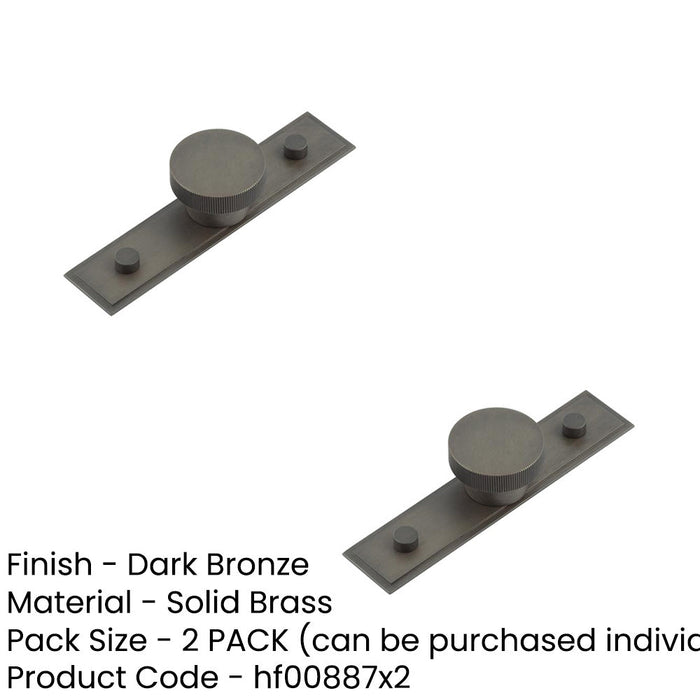 PACK Elegant 40mm Dark Bronze Cupboard Knob with Stepped Backplate Kitchen Cabinet Knob (3)-1