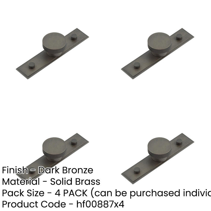 PACK Elegant 40mm Dark Bronze Cupboard Knob with Stepped Backplate Kitchen Cabinet Knob (1)-1