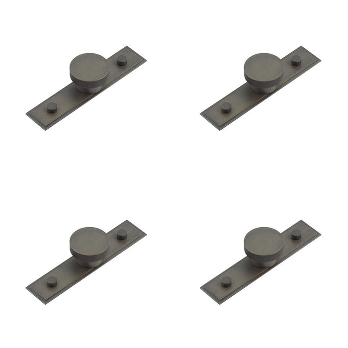 PACK Elegant 40mm Dark Bronze Cupboard Knob with Stepped Backplate Kitchen Cabinet Knob (1)