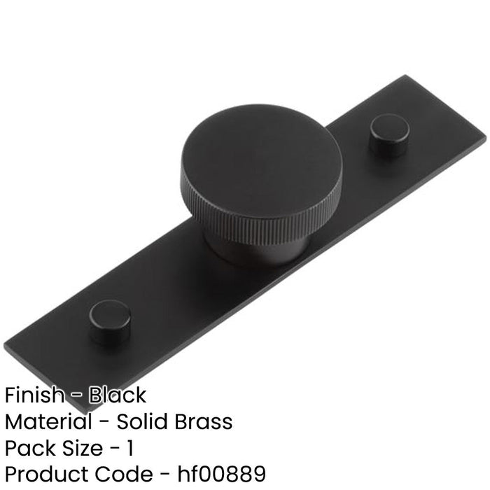 Elegant Black Cupboard Knob with 40mm Plain Backplate Stylish Interiors Kitchen Cabinet Knob-1