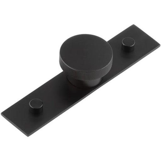 Elegant Black Cupboard Knob with 40mm Plain Backplate Stylish Interiors Kitchen Cabinet Knob