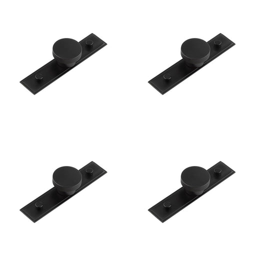 PACK Stylish 40mm Black Cupboard Knob with Stepped Backplate Kitchen Cabinet Knob