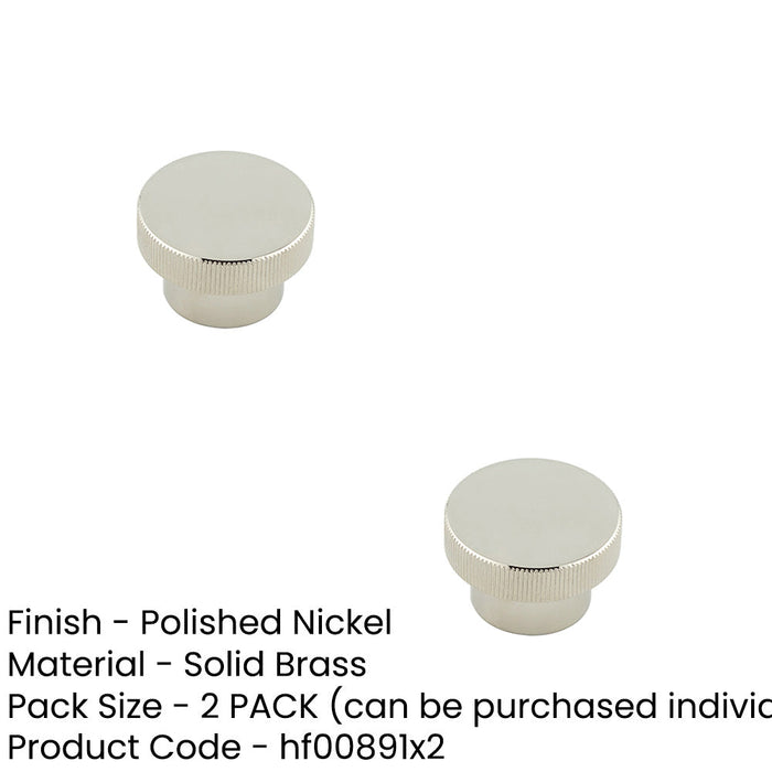 PACK Stylish 40mm Polished Nickel Cupboard Knob Modern Interiors Kitchen Cabinet Knob (6)-1
