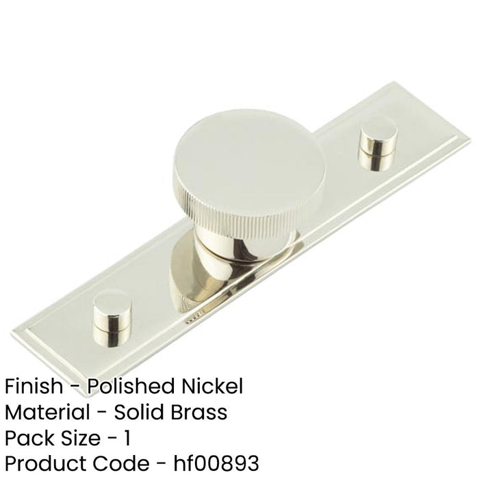 Stylish 40mm Stepped Backplate Cupboard Knob Polished Nickel Kitchen Cabinet Knob-1