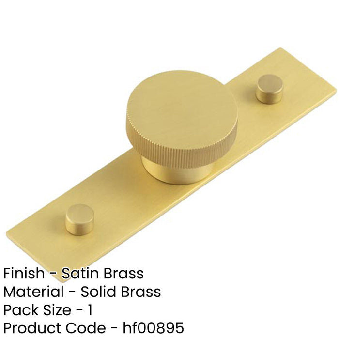 Elegant 40mm Satin Brass Cupboard Knob with Plain Backplate Kitchen Cabinet Knob-1