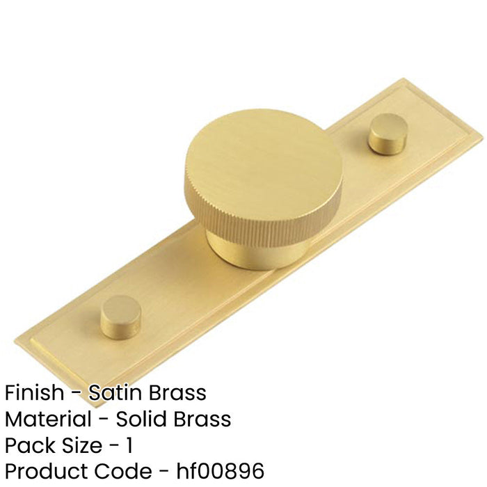 Stylish 40mm Satin Brass Cupboard Knob with Stepped Backplate Kitchen Cabinet Knob (1)-1