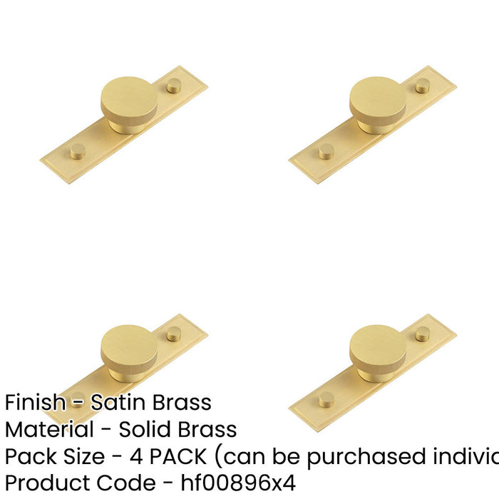 PACK Stylish 40mm Satin Brass Cupboard Knob with Stepped Backplate Kitchen Cabinet Knob (1)-1