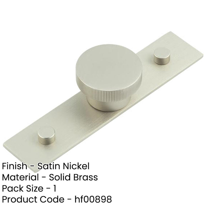 Stylish 40mm Satin Nickel Cupboard Knob with Backplate Kitchen Cabinet Knob-1