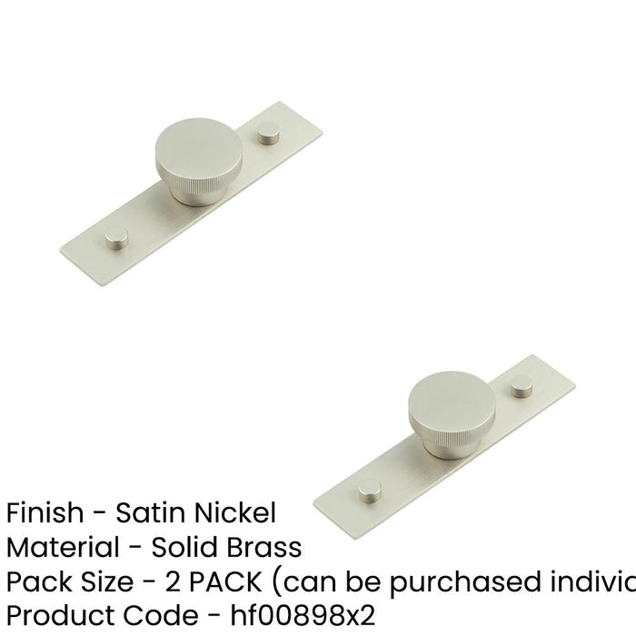 PACK Stylish 40mm Satin Nickel Cupboard Knob with Backplate Kitchen Cabinet Knob (1)-1