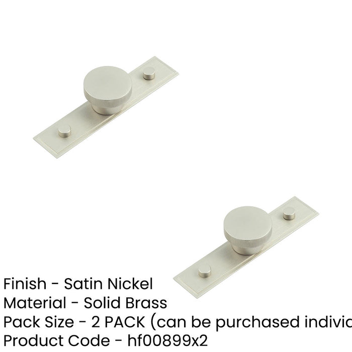 PACK Stylish 40mm Satin Nickel Cupboard Knob with Stepped Backplate Kitchen Cabinet Knob (1)-1