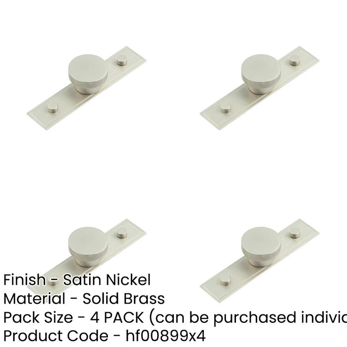 PACK Stylish 40mm Satin Nickel Cupboard Knob with Stepped Backplate Kitchen Cabinet Knob-1