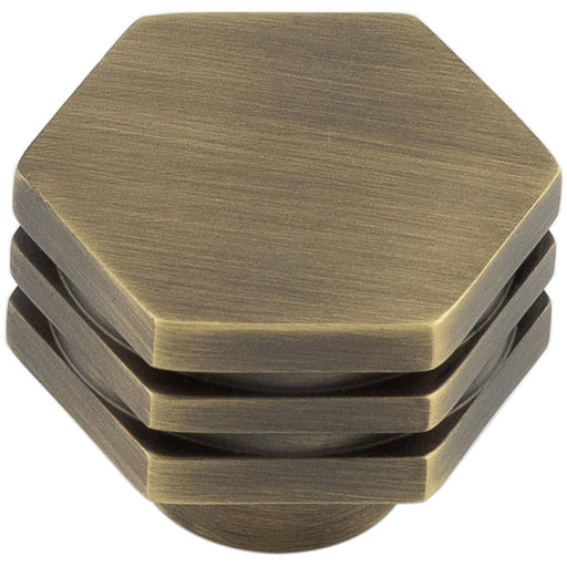 30mm Antique Brass Hexagonal Cupboard Knob Stylish Interiors Kitchen Cabinet Knob