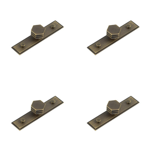 PACK 30mm Stepped Antique Brass Cupboard Knob Modern Interiors Kitchen Cabinet Knob