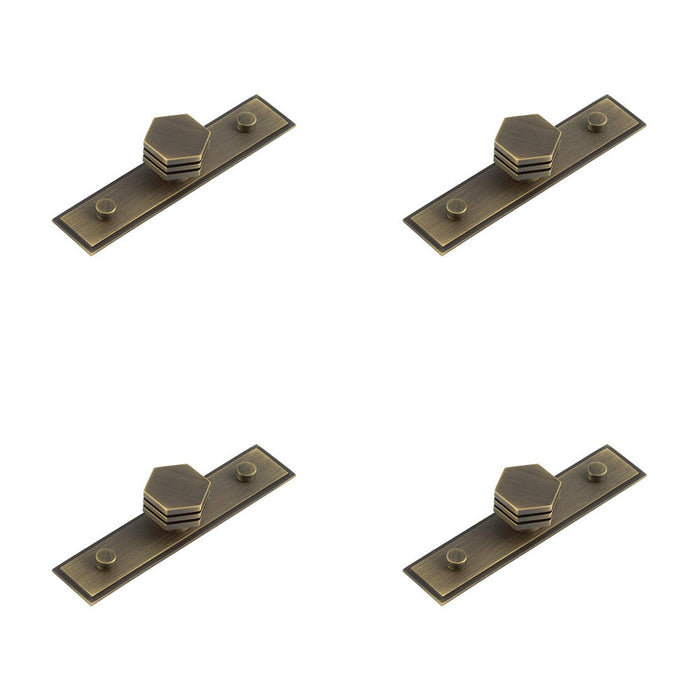 PACK 30mm Stepped Antique Brass Cupboard Knob Modern Interiors Kitchen Cabinet Knob