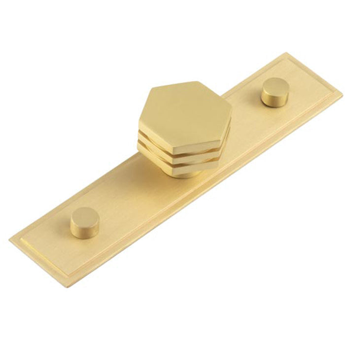 Stylish 30mm Stepped Satin Brass Cupboard Knob Modern Interiors Kitchen Cabinet Knob