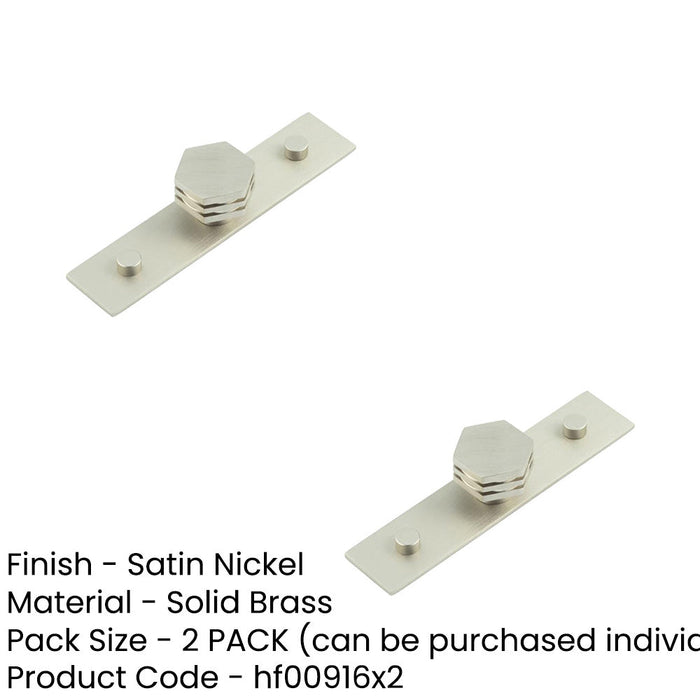 PACK Satin Nickel 30mm Hexagonal Cupboard Knob Stylish Interiors Kitchen Cabinet Knob (1)-1