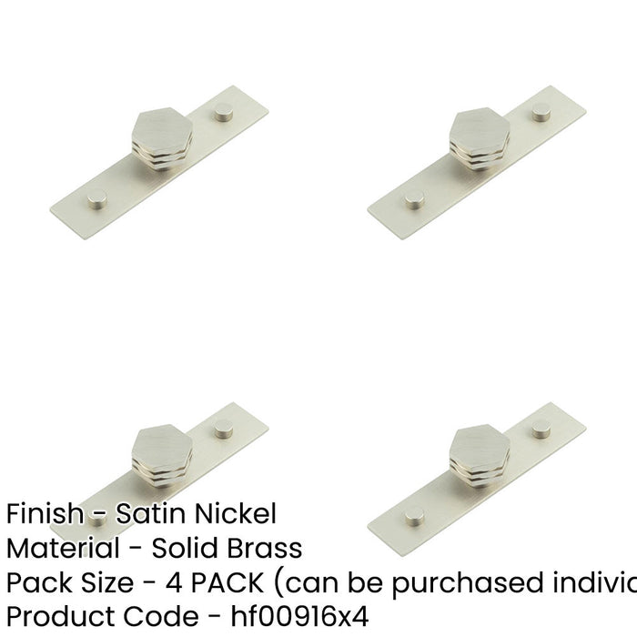 PACK Satin Nickel 30mm Hexagonal Cupboard Knob Stylish Interiors Kitchen Cabinet Knob-1