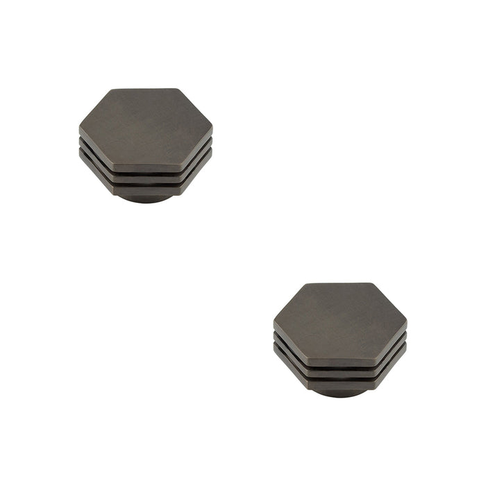 PACK Stylish 40mm Dark Bronze Cupboard Knob Modern Interiors Kitchen Cabinet Knob (5)