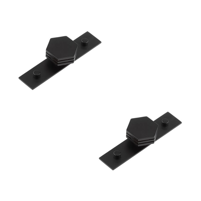 PACK Stylish 40mm Matt Black Cupboard Knob Modern Interiors Kitchen Cabinet Knob (2)