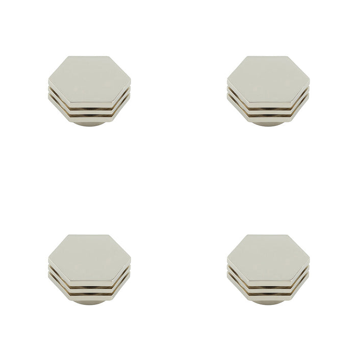 PACK Stylish 40mm Polished Nickel Cupboard Knob Modern Interiors Kitchen Cabinet Knob (3)