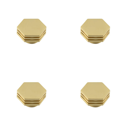 PACK Stylish 40mm Satin Brass Cupboard Knob Modern Interiors Kitchen Cabinet Knob (2)