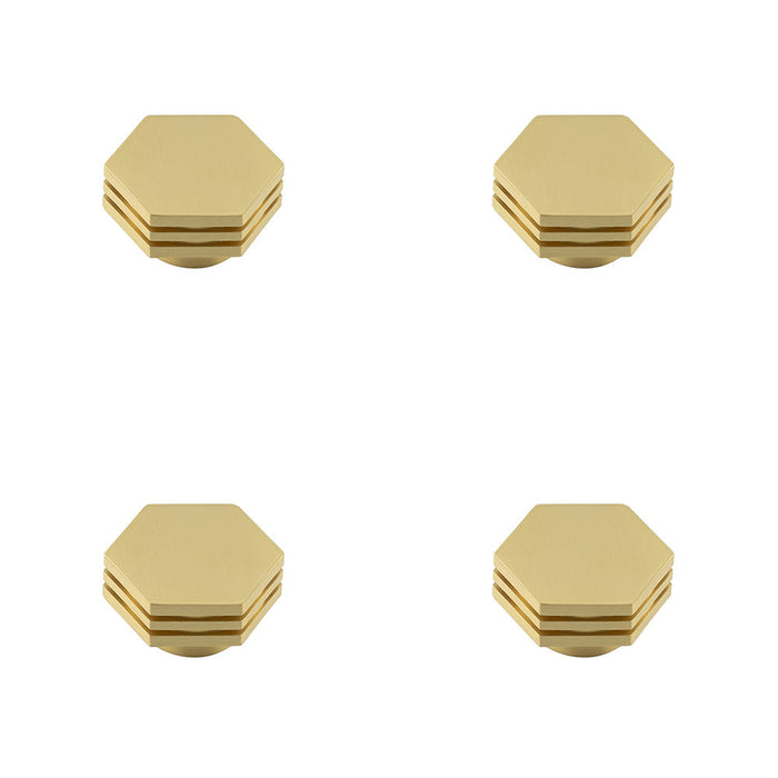 PACK Stylish 40mm Satin Brass Cupboard Knob Modern Interiors Kitchen Cabinet Knob (2)