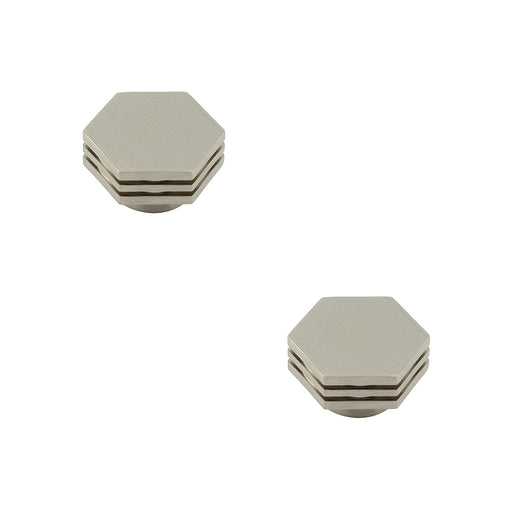 PACK Stylish 40mm Satin Nickel Cupboard Knob Modern Interiors Kitchen Cabinet Knob (4)