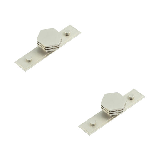 PACK 40mm Stepped Satin Nickel Cupboard Knob Modern Interiors Kitchen Cabinet Knob (1)