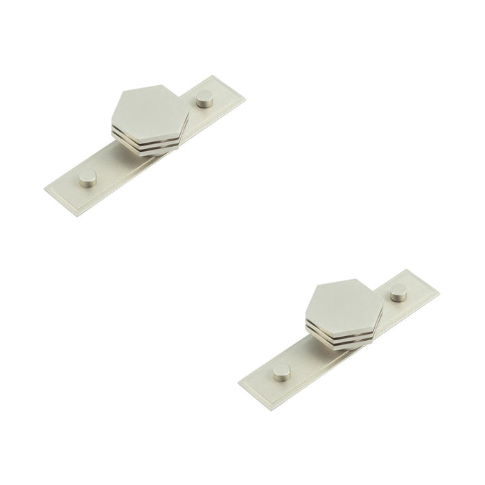 PACK 40mm Stepped Satin Nickel Cupboard Knob Modern Interiors Kitchen Cabinet Knob (1)